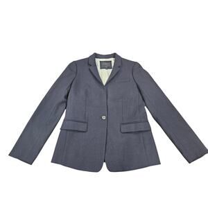 J.Crew Regent Navy Wool One Button Blazer Jacket Size 6 Lined Classic Workwear